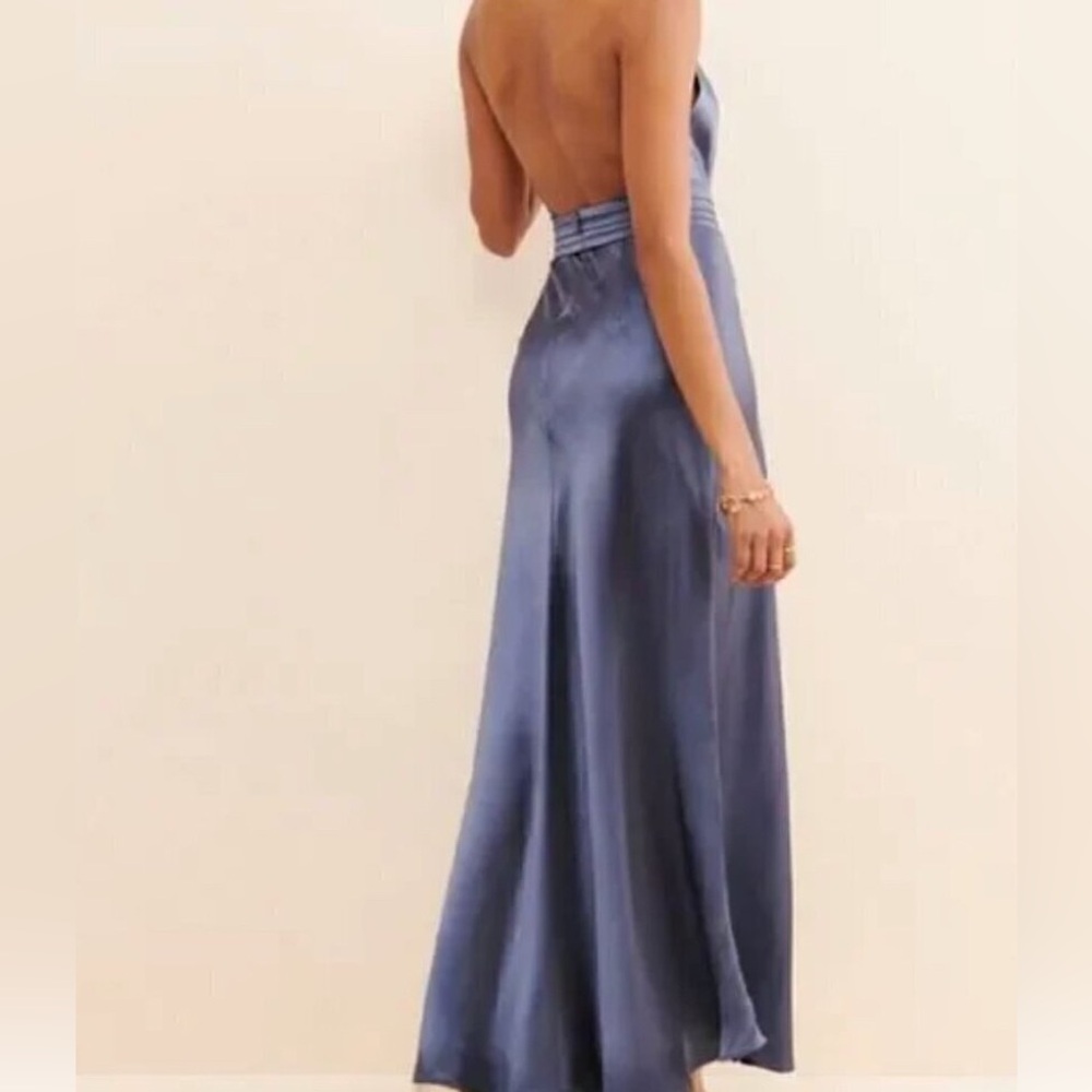 Keepsake the Label for Anthropologie Slate Blue Halter Formal Dress - Picture 4 of 13